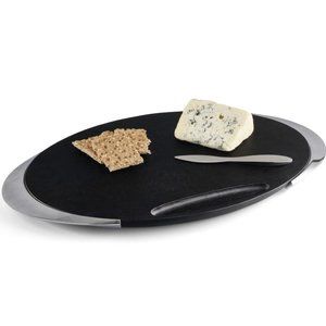 NIB Nambé Noir Collection Cheese Board with Knife